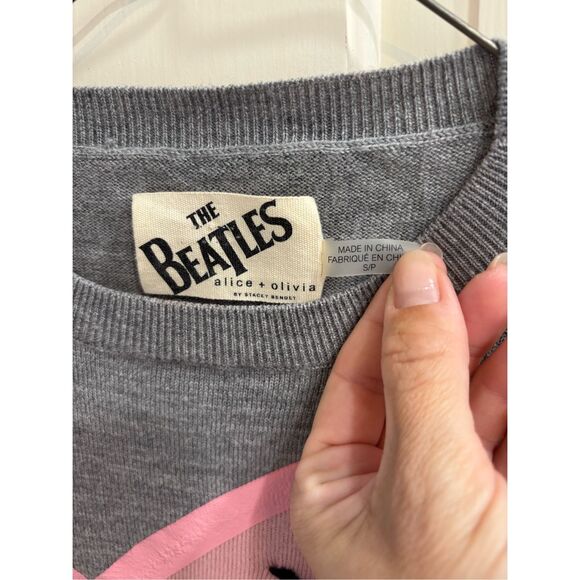 Alice + Olivia “Nikia” Beatles All You Need Is Love Sweater size small - Picture 2 of 3